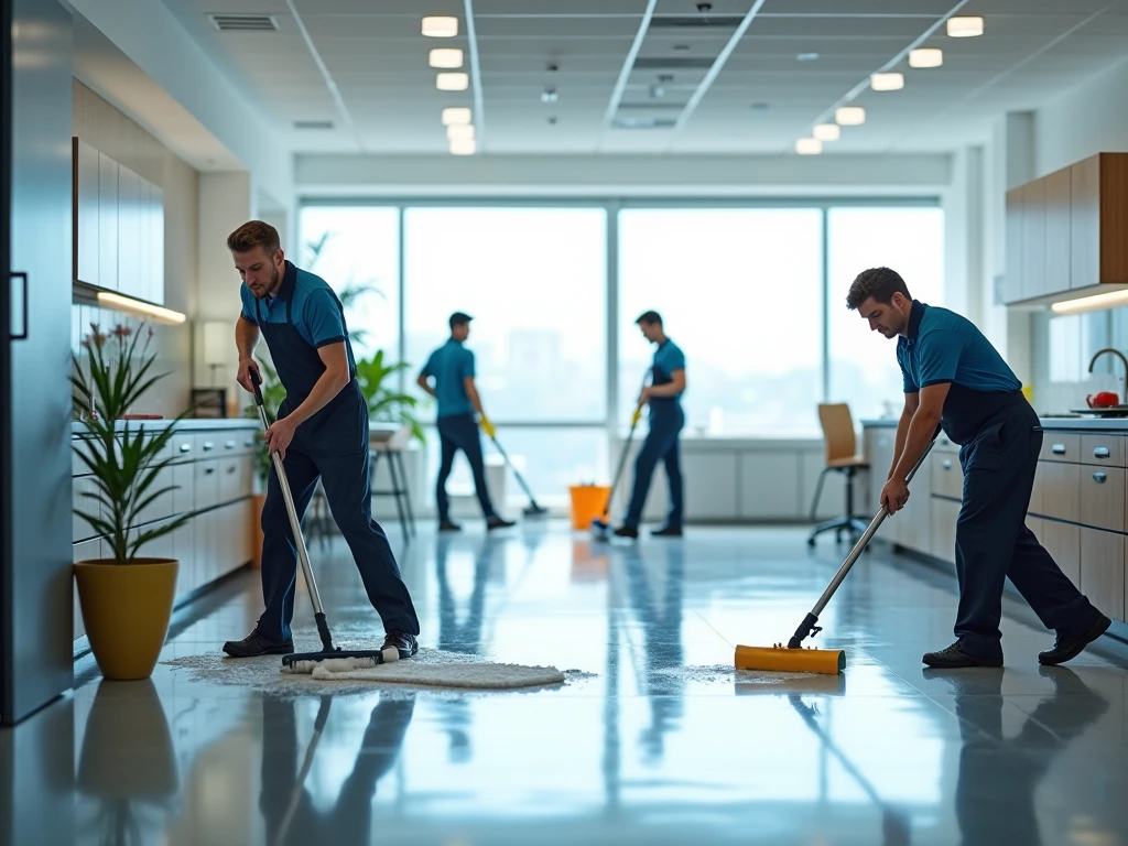 Professional cleaning service in action